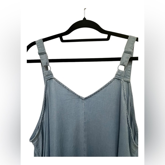✨ NWT Universal Standard Tencel Chambray Flutter Hem Dress - Morning Blue - Picture 12 of 17